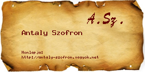 Antaly Szofron névjegykártya